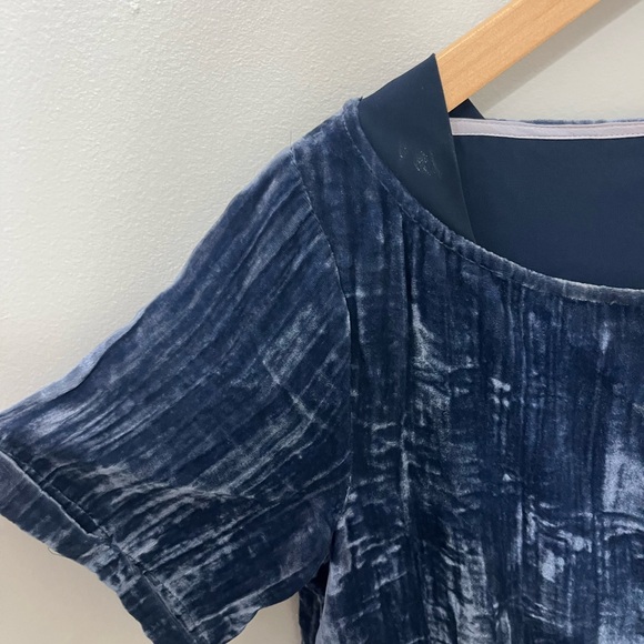 Floreat Blue Velvet Mini Dress - Picture 4 of 4